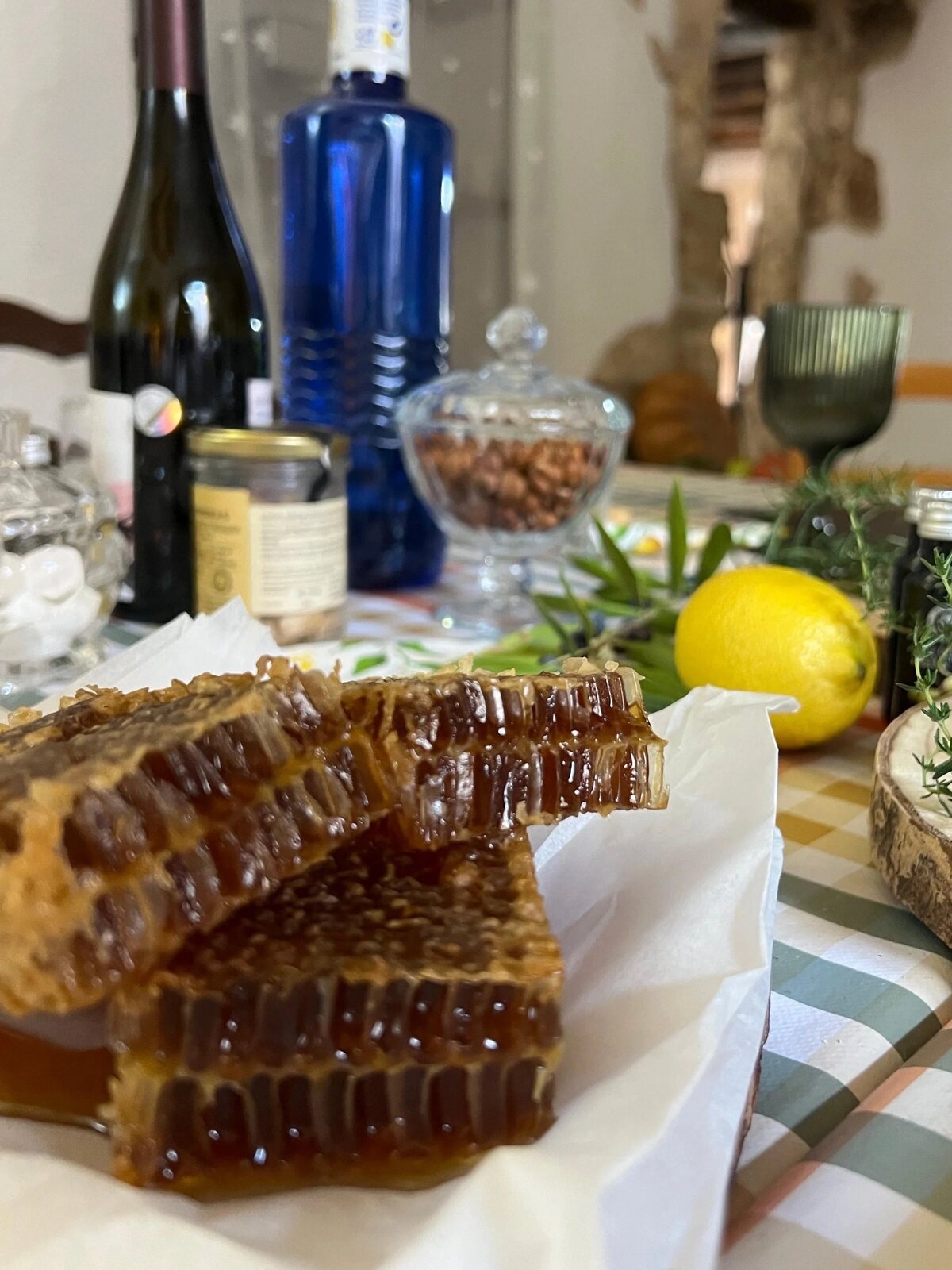 A piece of honeycomb served with breakfast