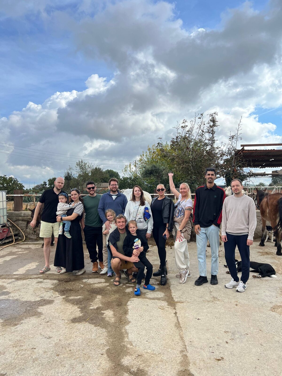 The group at the stables before the ride